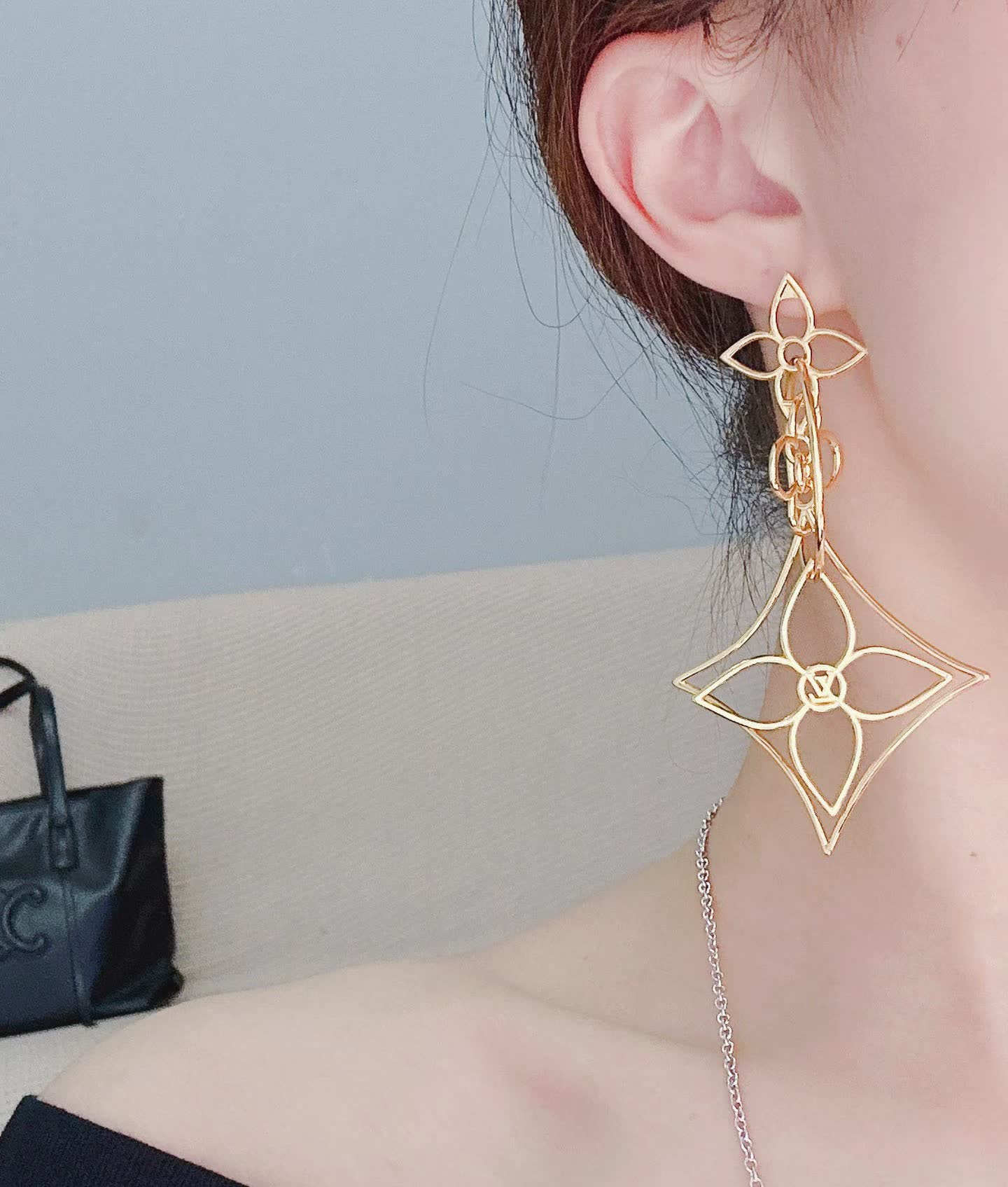 Louis Vuitton Gold Tone Earrings